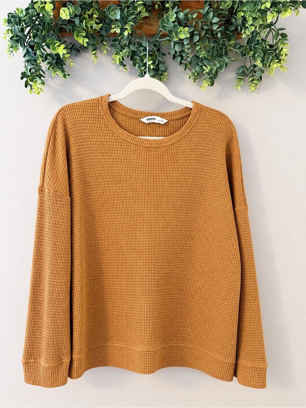 Sonoma Goods for Life Camel Waffle Knit Sweater XXL